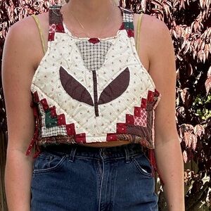 Patchwork Crop Top with Denim Shorts